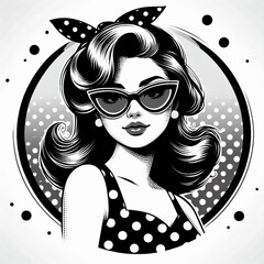 fashion model in retro style, fashion model in retro style dress, retro woman with retro hairstyle, retro woman with retro style, retro girl with retro style, girl in a hat, girl in a black dress