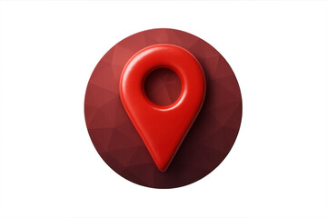 Red 3d location map pin icon for navigation and gps tracking, showing destination marker with transparent background