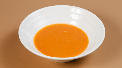 Lentil soup bowl isolated view