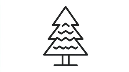 Obraz premium Stylized evergreen tree silhouette with layered branches and trunk