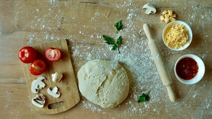 Prepare dough for baking pizza