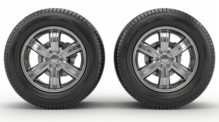 Obraz premium 3d render of a car wheel isolated on a clean white background for automotive design purposes