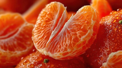 Fresh citrus slices showcase vibrant colors and juicy texture in a close-up display