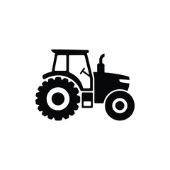 Simple modern farm tractor silhouette