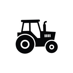 Simple agricultural tractor icon on white background