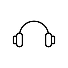 Outline headphone music audio sound line art icon