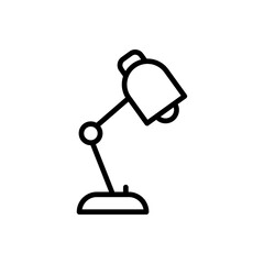 Outline table lamp light electric work line art icon
