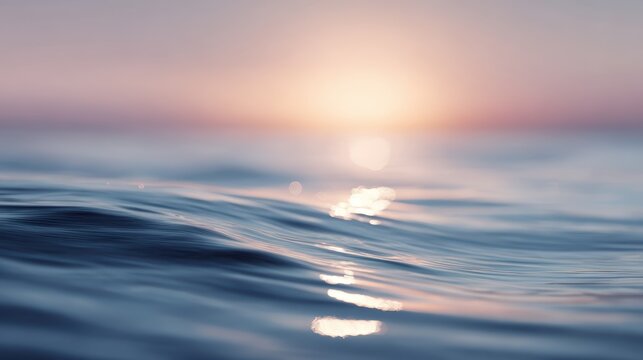 mindfulness meditation concept, calm ocean waves and sunrise