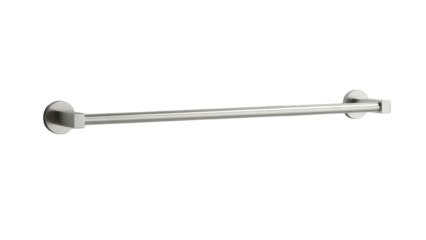 Metal towel bar or rail, isolated on transparent background