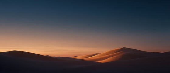 desert dunes under starry sky, long shadows and glowing sunset colors, adventure and exploration theme