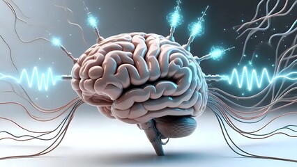 Artificial Intelligence Brain with Digital Data Flow