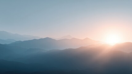 Fototapeta premium sunrise over mountains, hope and new beginning concept, ideal for motivational quote background