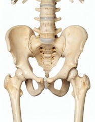 Pelvis Bone Anatomy, Human Skeleton, Hip Bone Structure, Medical Illustration, isolated on white background