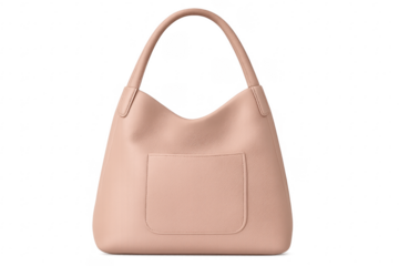 Pink leather hobo bag fashion accessory on transparent background