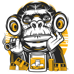 Vintage premium whiskey logotype label with hand lettering. for drinks , rum, pub, company.