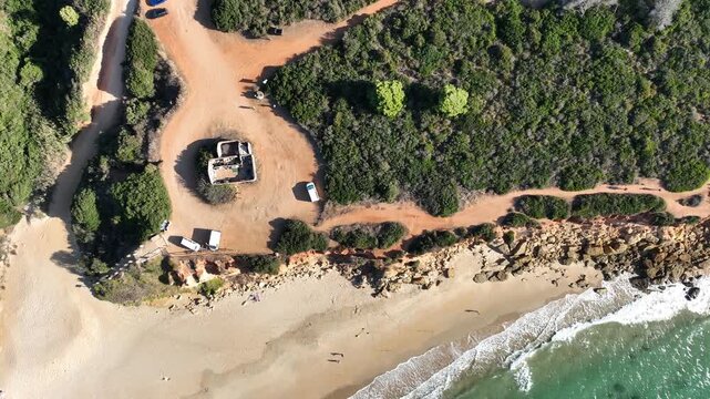 vista a&eacute;rea de la cala del aceite en Conil de la Frontera, Espa&ntilde;a