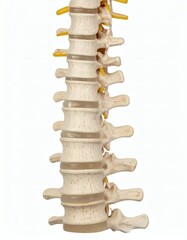 Spine Model Anatomy Backbone, Vertebrae, Lumbar Region, Medical, isolated on white background