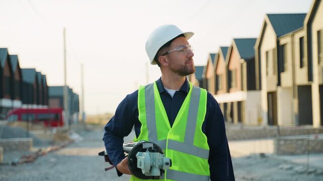 Professional communication engineer installing fiber optic cable