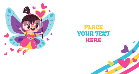 Cartoon Drawing Of Colorful Fairy