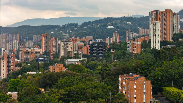 Foto a&eacute;rea, tomada en el sector de El Poblado, en Medell&iacute;n, Colombia.