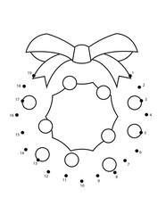 Christmas Connect the Dots Coloring Page for Kids | Christmas Dot to Dot