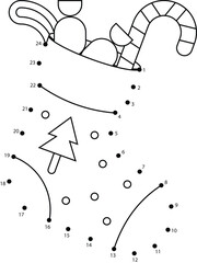 Christmas Connect the Dots Coloring Page for Kids | Christmas Dot to Dot
