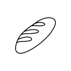 Hand Drawn Outline Vector Illustration of French Baguette or Loaf of Bread