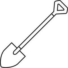 Round Point Shovel black and white icon.