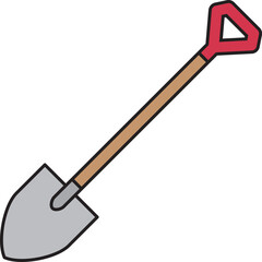 Round Point Shovel Steel Blade icon.