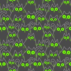 Animals seamless cats pattern for wrapping paper and fabrics and linens and kids clothes print