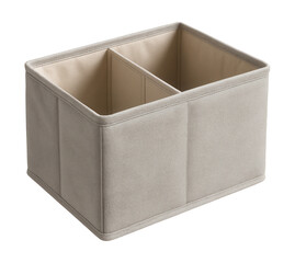 Collapsible fabric storage box with divider, ideal for organizing craft supplies.