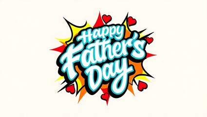 Happy Fathers Day bright festive illustration celebration of fatherhood