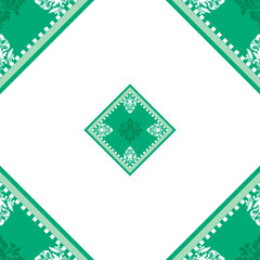 Modern Ethnic Green Color Pattern