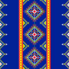 Repeating seamless border Ikat ethnic abstract geometric  pattern 