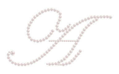 White Pearls Alphabet Letter A Luxury Text Design Vector Illustration.	