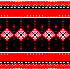 Repeating seamless border Ikat ethnic abstract geometric  pattern 