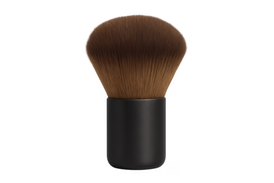 Kabuki brush applying face powder makeup cosmetic tool