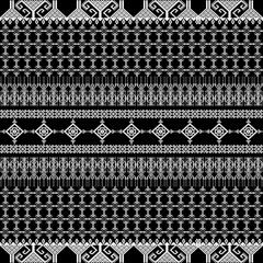 Repeating seamless border Ikat ethnic abstract geometric  pattern 
