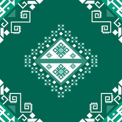 Modern Ethnic Green Color Pattern