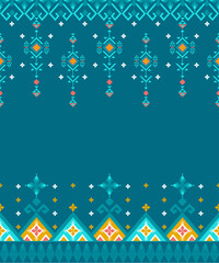 Repeating seamless border Ikat ethnic abstract geometric pattern