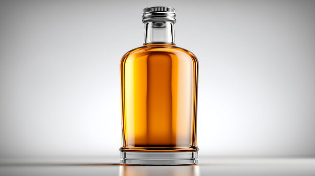 Clear glass bottle of distilled spirit presented for branding showing premium beverage packaging design and product identity concept.