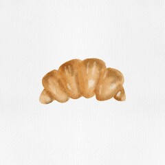 illustration of a freshly baked croissant. Buttery, flaky pastry commonly associated with French breakfast. Perfect for food-related designs, bakery branding, menus, packaging, or culinary content.