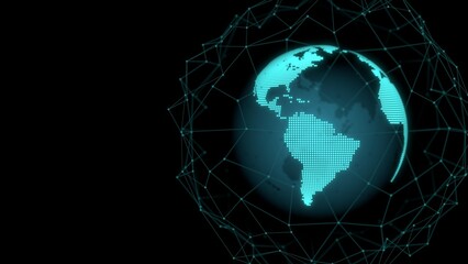 Tech world plexus 3D illustration can be used in global network visuals, digital connection projects, data visualization, and futuristic technology concepts