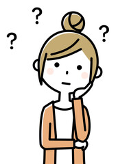 若い女性　ママ　疑問
