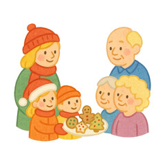 PNG Family sharing holiday cookies