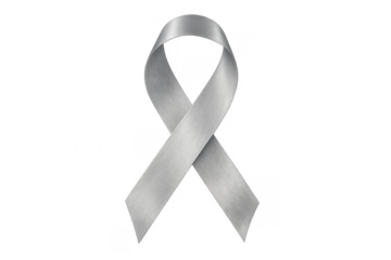 Silver awareness ribbon symbolizing support for various causes