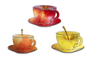 Fresh red yellow apples on a wooden table. On a wooden background.