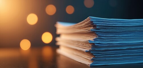 Stack of documents signifies international trade, duty, import-export processes. Papers represent payment, risk, agreements, and transactions in logistics and commerce. Pro paperwork for business.