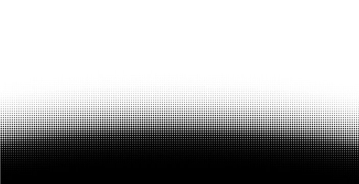 Halftone border website. Drop separator effect. Wave black gradient dot divider. Pixel graphic frame. Vector half tone illustration