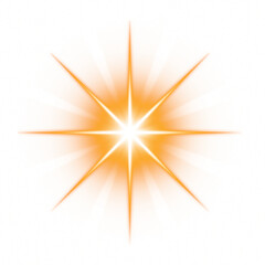 Orange Glowing Star Light Effect with Transparent Background
